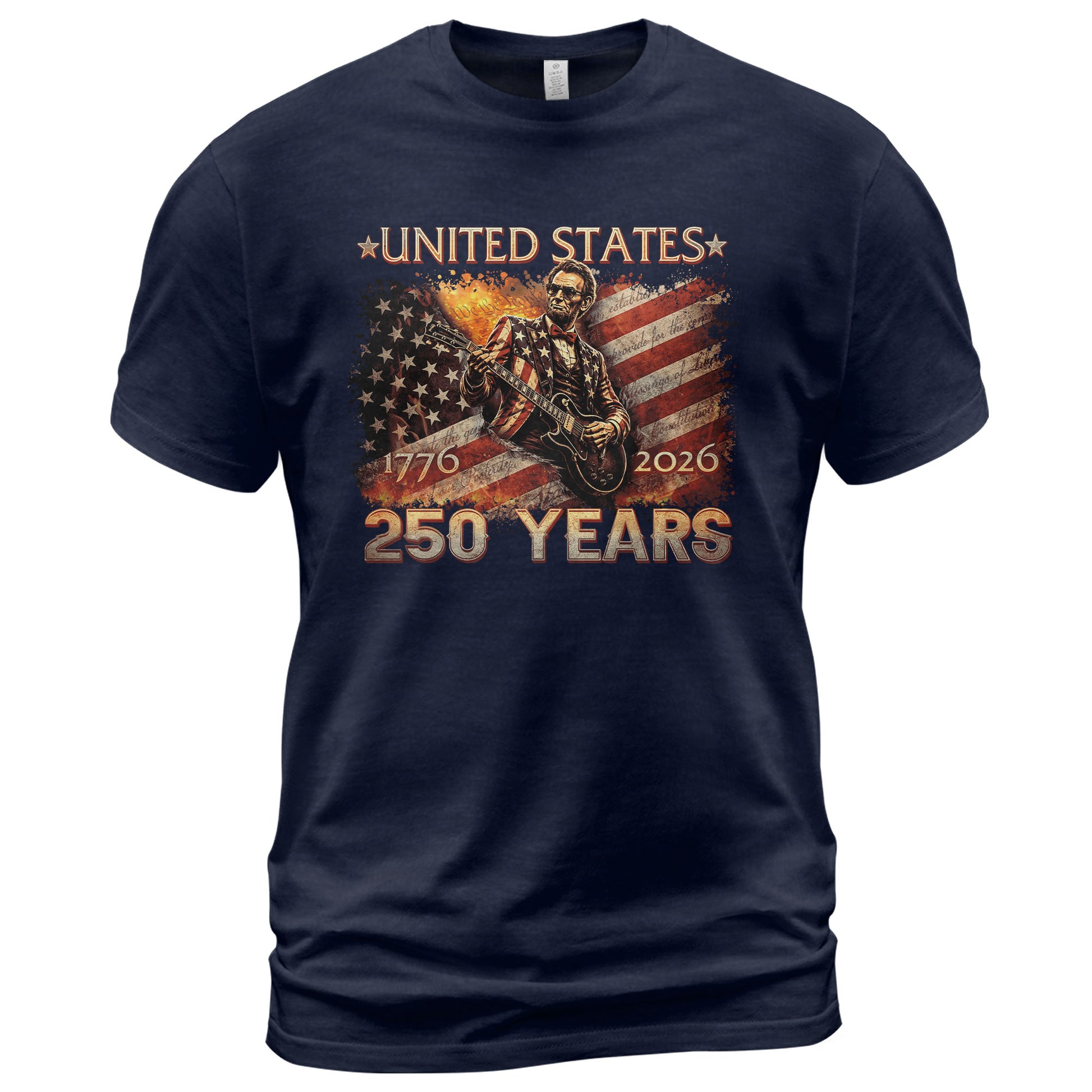 Lincoln 1776-2026 Patriotic Graphic T Shirt - Unisex Summer Tee for History Lovers - Rust Field Wear