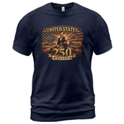 250 Years Anniversary Lincoln America T Shirt Patriotic 1776 2026 Graphic Unisex Tee - Rust Field Wear