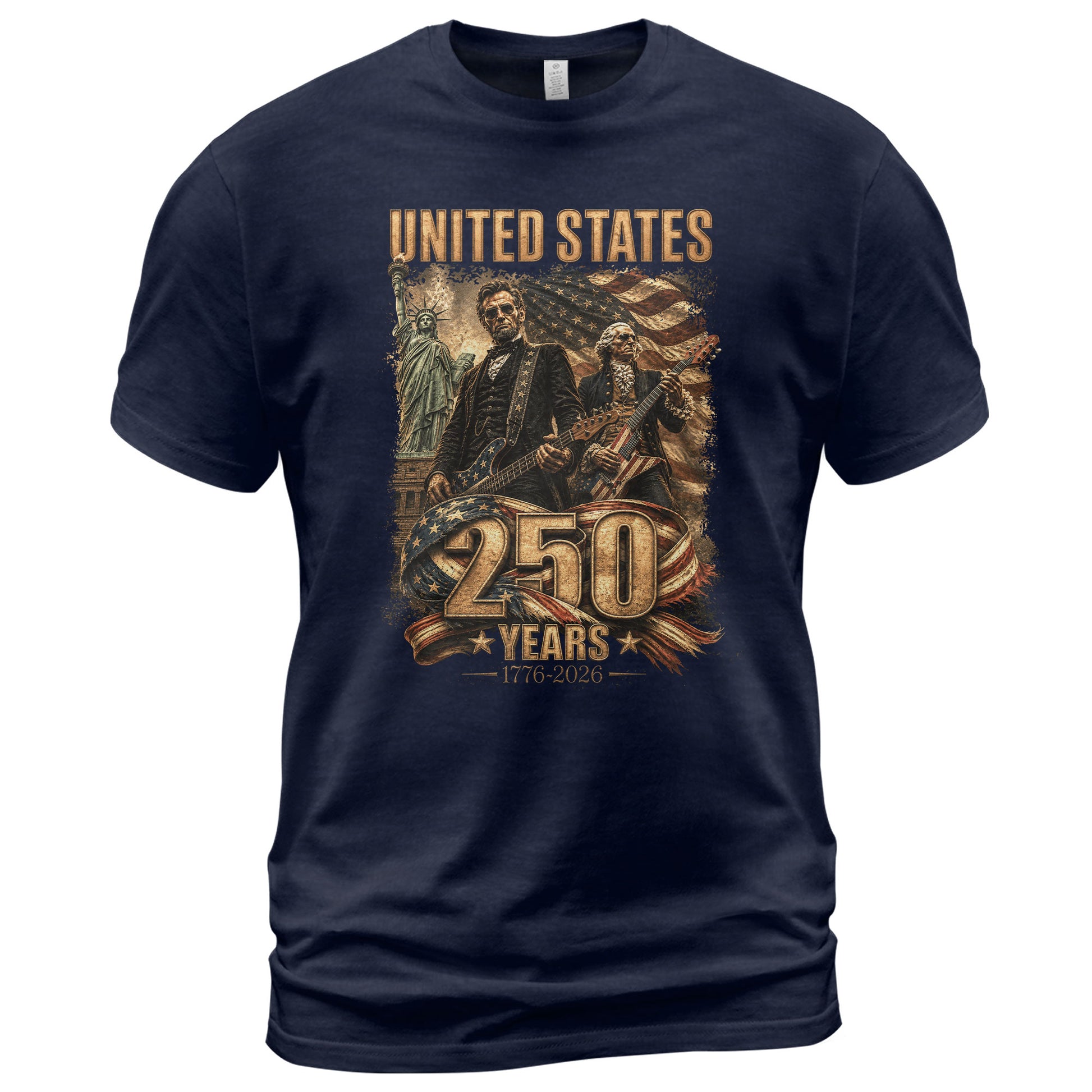 Patriotic 1776-2026 Presidents T Shirt - Lincoln Washington Graphic Unisex Top Item - Rust Field Wear