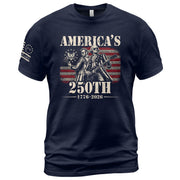 Historical Figures Guitar Hero Shirt 1776-2026 Patriotic Graphic Tee Anniversary Outfit