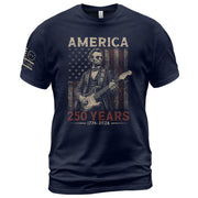 Lincoln Rock Guitar Shirt 1776 2026 Vintage US Flag Patriotic We The People Graphic Tee