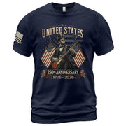 Patriotic Lincoln Electric Guitar T-Shirt 1776 2026 Vintage American Flags Tee Retro