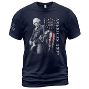 America's 250th George Washington Playing Guitar Patriotic Flag 1776-2026 T-Shirt