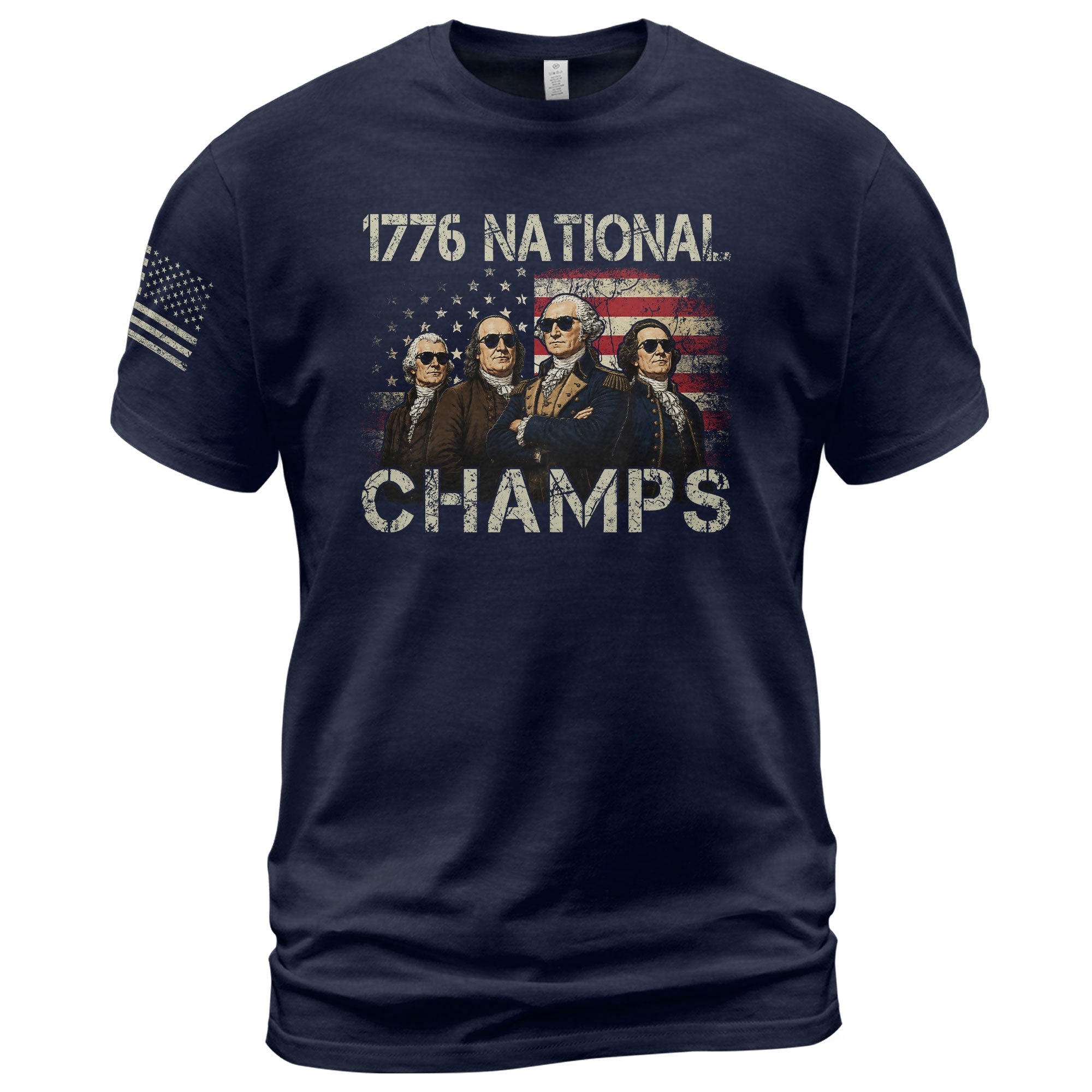 1776 National Champs T-Shirt – Patriotic Founding Fathers Graphic Tee for Casual Wear