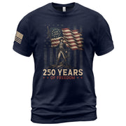 250th Anniversary Freedom Tee - Vintage George Washington Patriotic Cotton Graphic Shirt