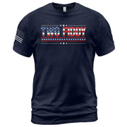 Two Fiddy Graphic T-Shirt Patriotic American Flag Design Casual Tee for Men and Women