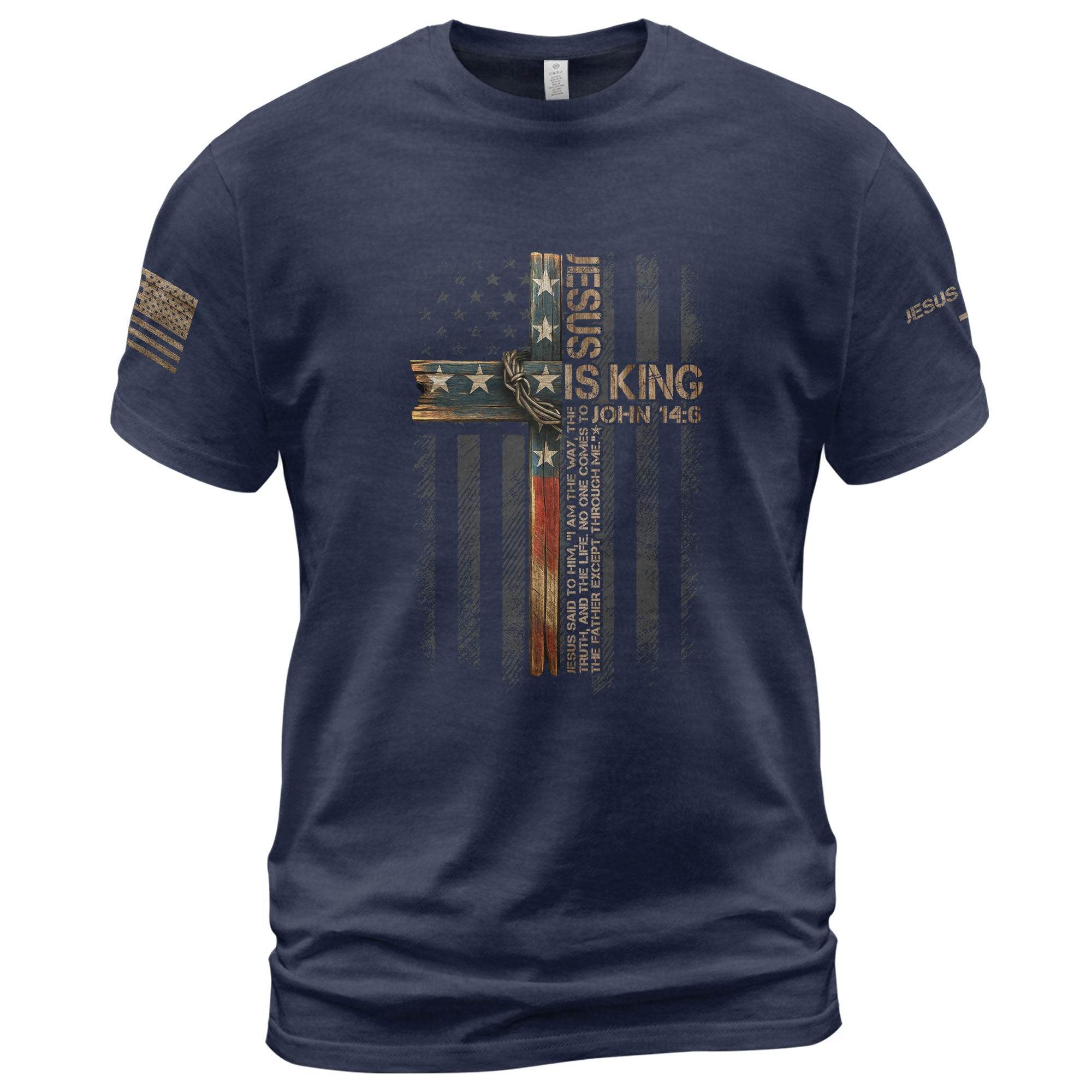 Jesus Is King John 14:6 Cross Christian T-Shirt - Rust Field Wear