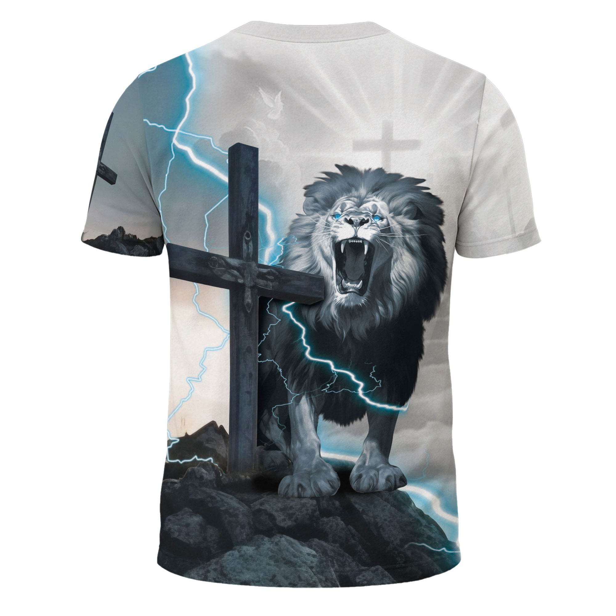 Lightning Roar – I Can’t But I Know A Guy Lion Cross T-shirt - Rust Field Wear
