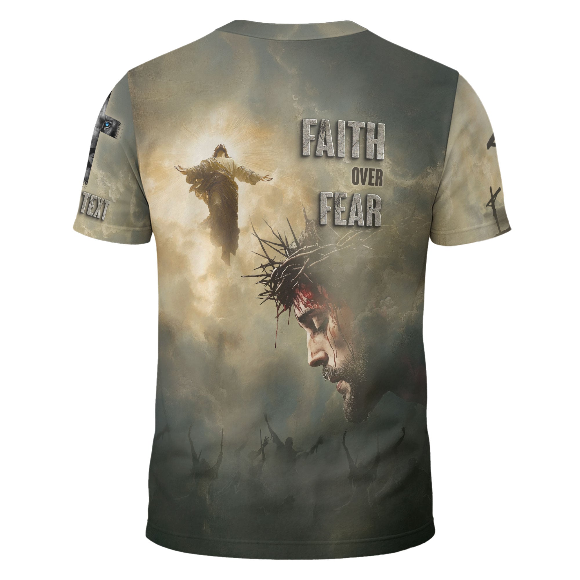 Faith Over Fear Resurrection Shirt – Custom Christian Tee with Jesus Ascending