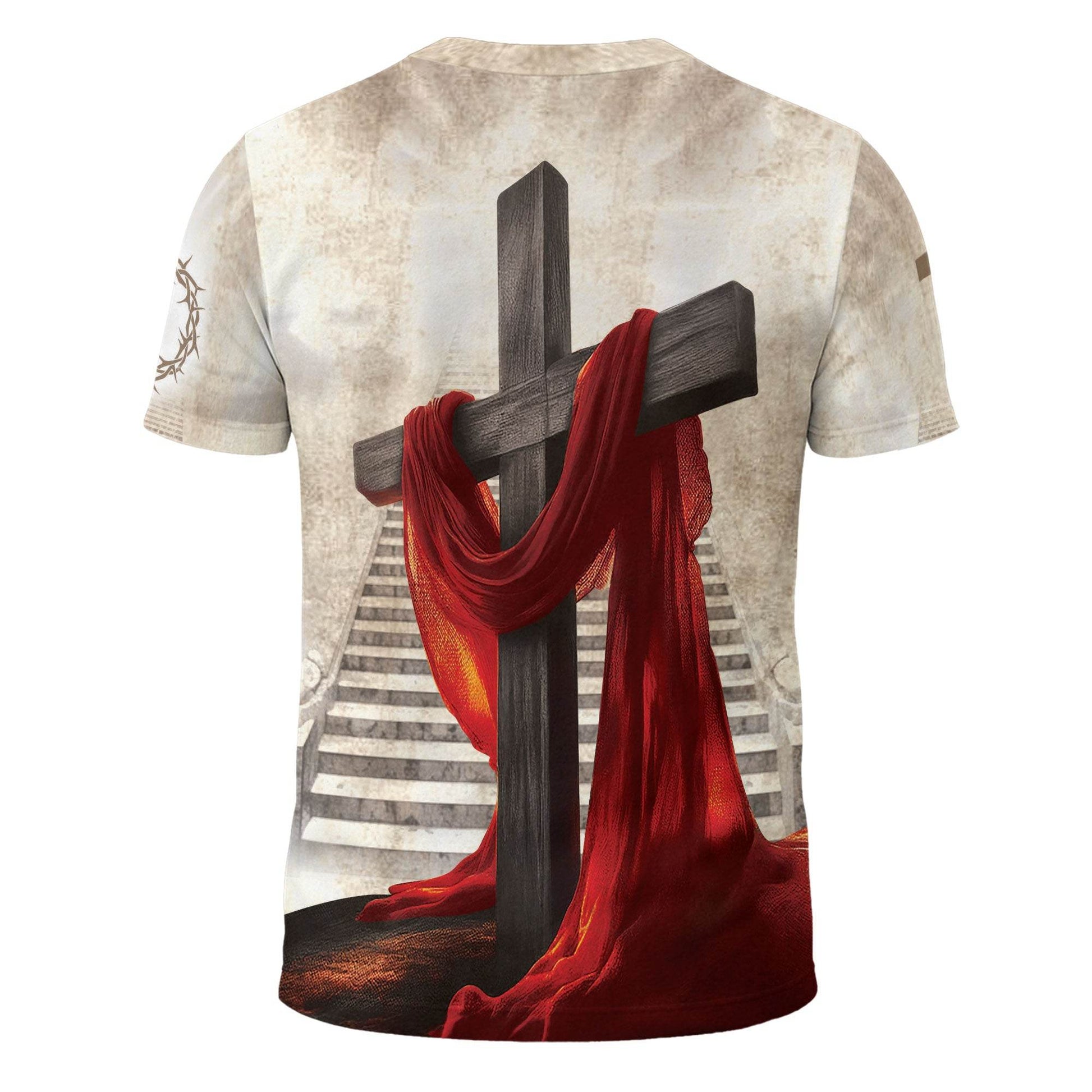 I can do all things through Christ with Roaring Lion and Cross T-Shirt - Rust Field Wear