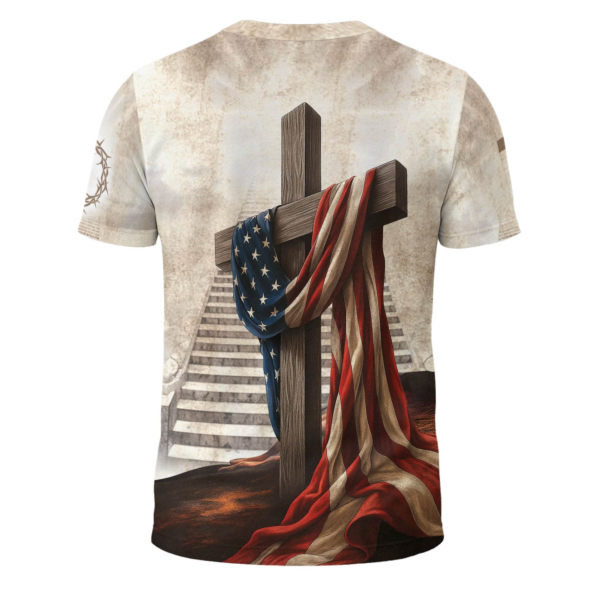 One Nation Under God American Flag Lion Christian T-Shirt - Rust Field Wear