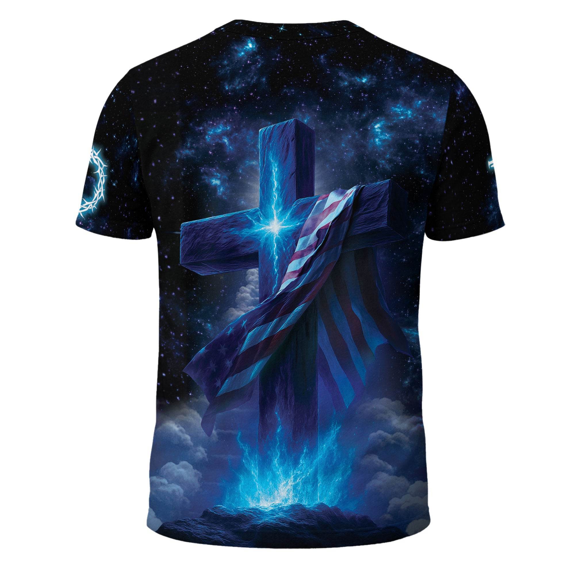 One Nation Under God Heavenly Lion Lamb Cross T-Shirt - Rust Field Wear