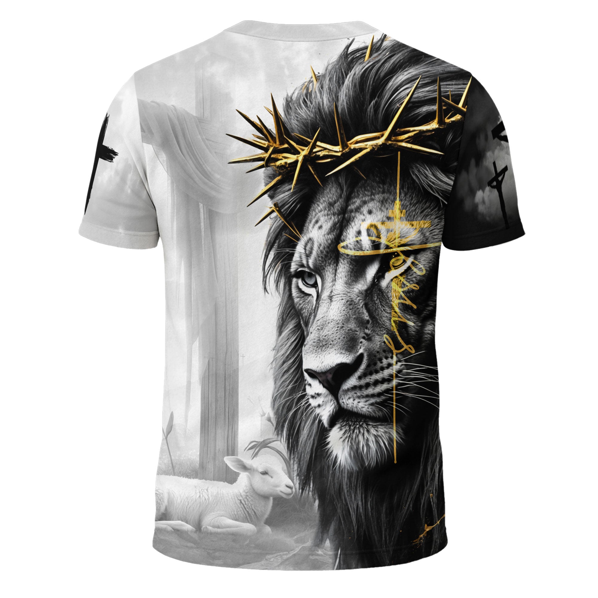 Trust In The Lord Crown of Thorns Lion and Lamb Christian T-Shirt