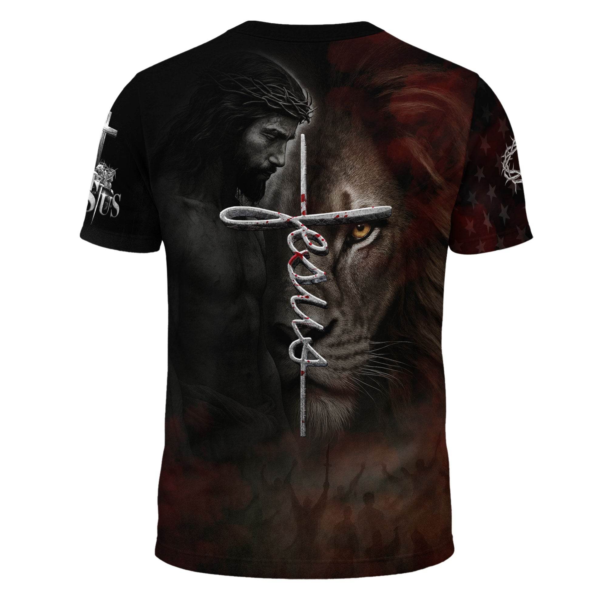 Trust In The Lord Knight Cross & Lion Christian T-Shirt - Rust Field Wear