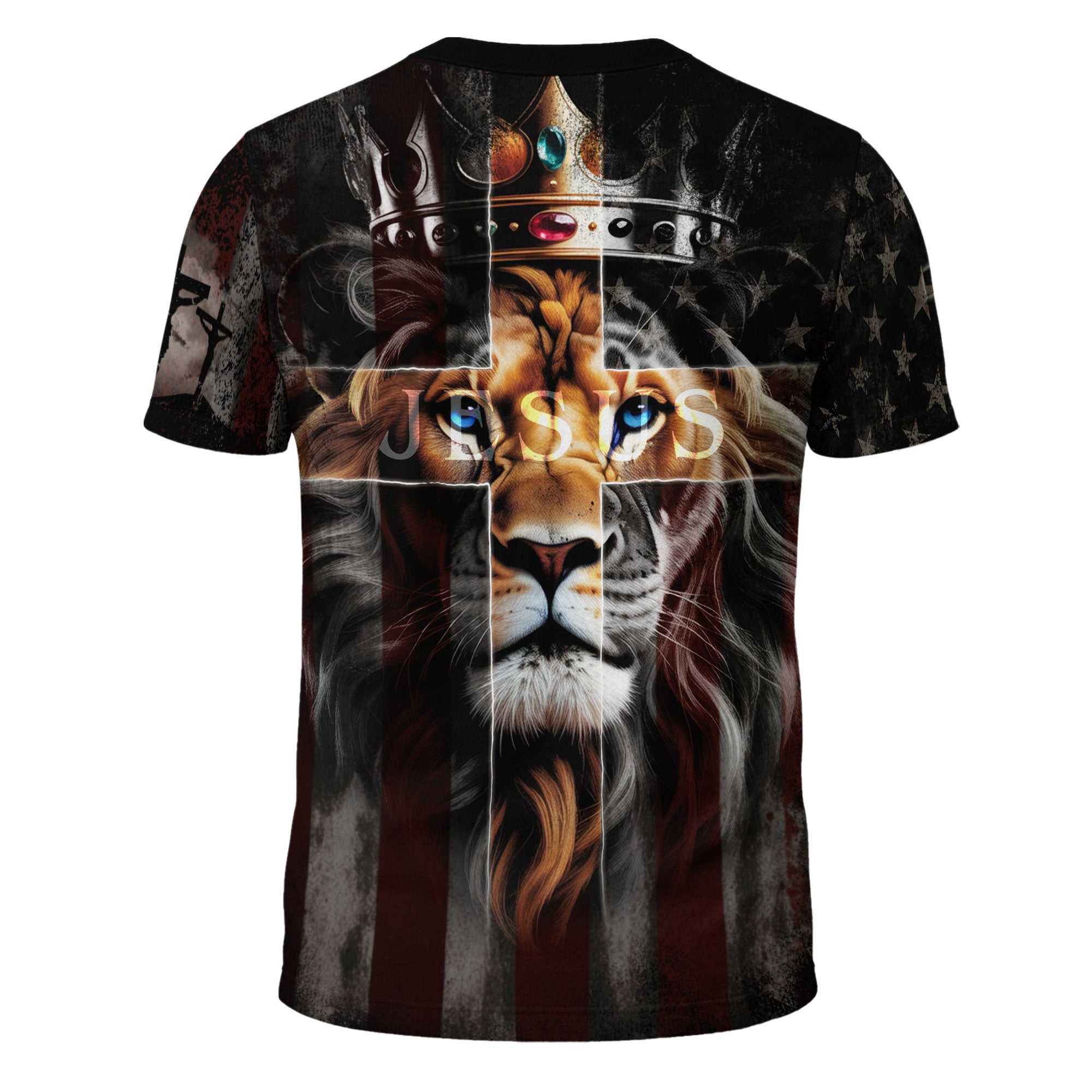 I Can’t But I Know A Guy Lion & Cross American Flag T-Shirt