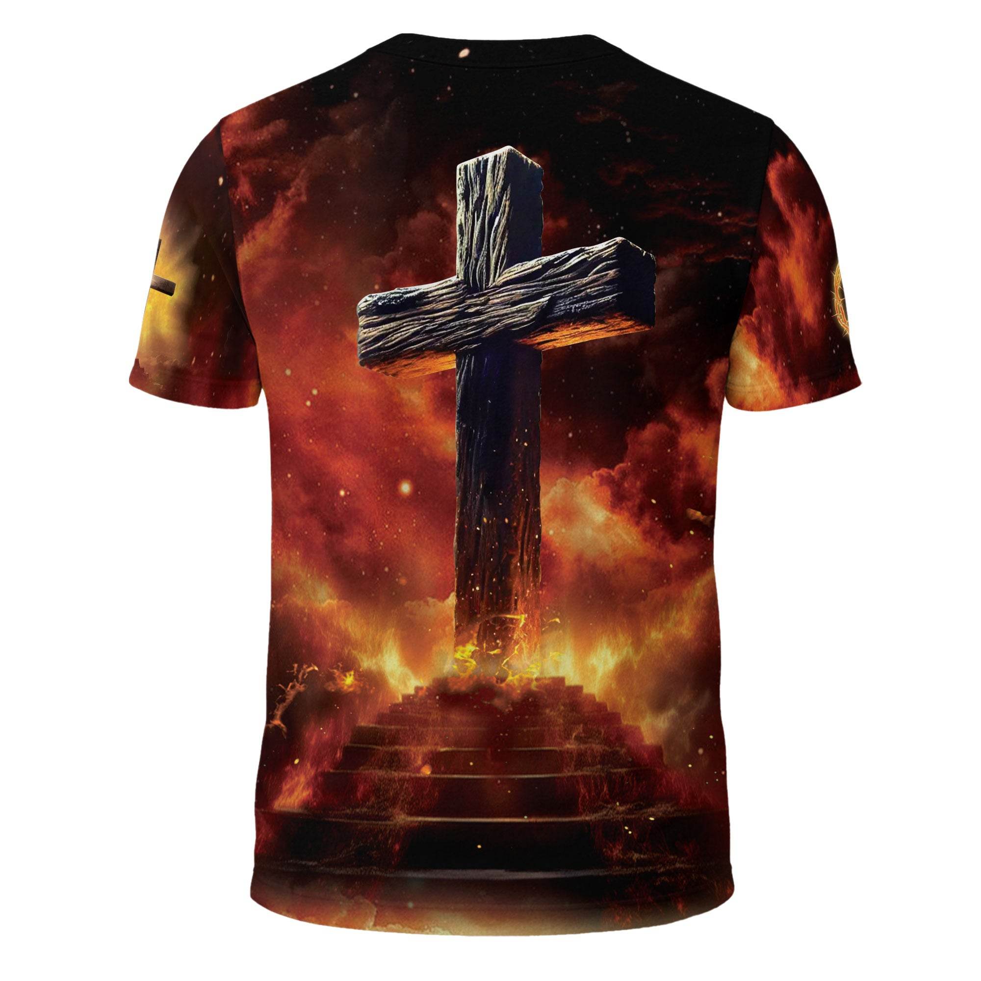 I Can Do All Things Through Christ Lion Warrior Cross T-Shirt - Rust Field Wear