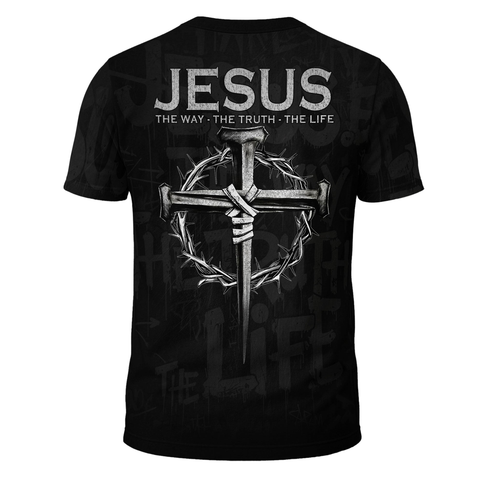 Jesus The Way The Truth The Life Lion Eye Cross Christian T-Shirt