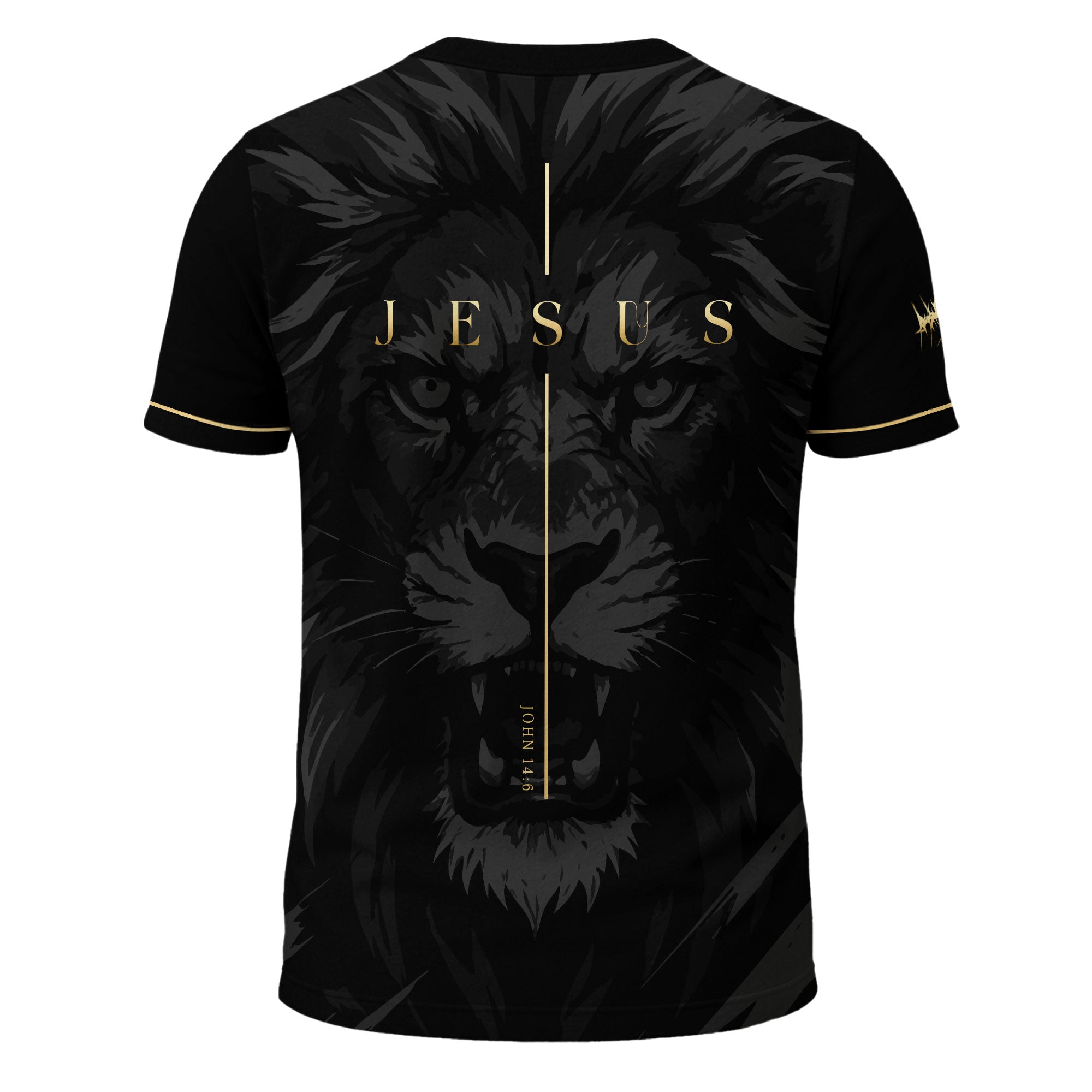Jesus The Way The Truth The Life Golden Cross Lion Christian T-Shirt
