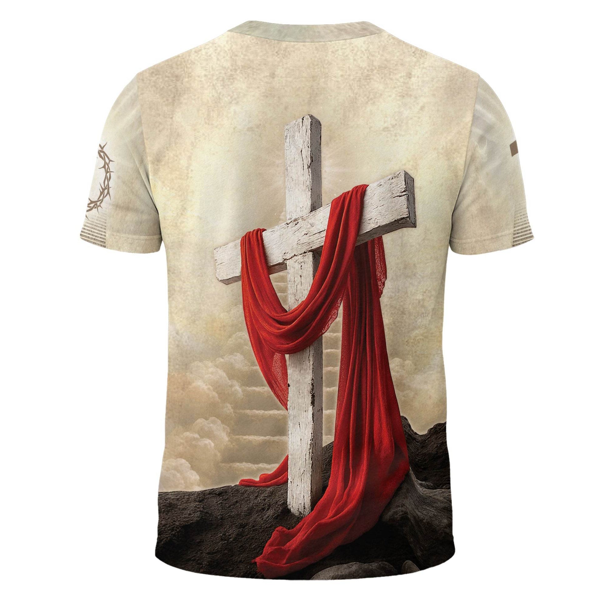 Faith Over Fear Jesus & Lion with Red Drape Christian T-Shirt - Rust Field Wear
