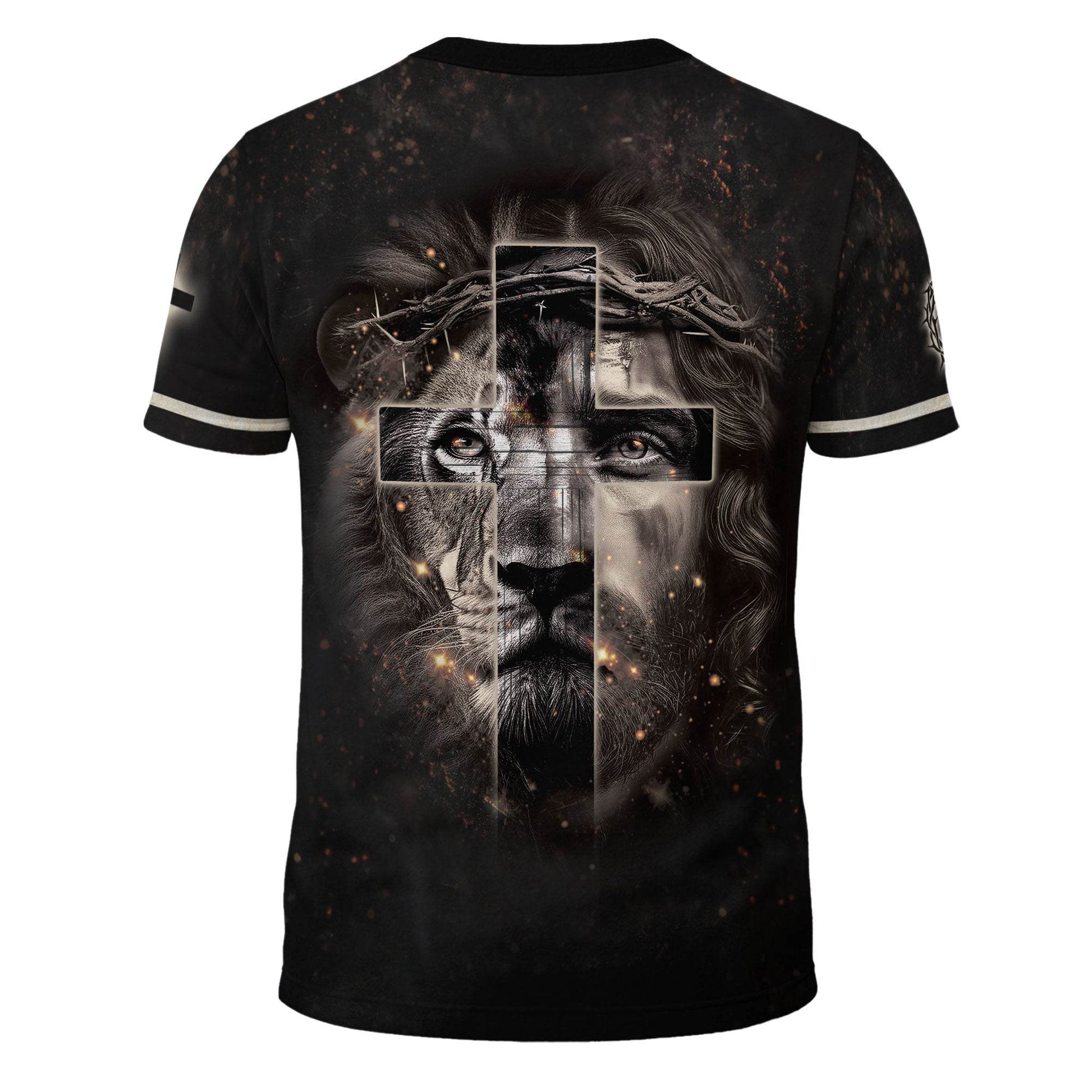 Roaring Lion & Cross Faith Over Fear Christian T-Shirt - Rust Field Wear