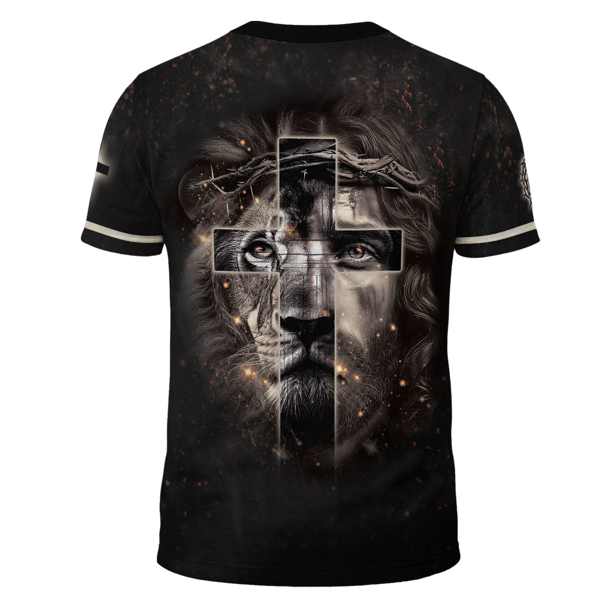 Roaring Lion & Cross Faith Over Fear Christian T-Shirt - Rust Field Wear
