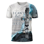 Lightning Roar – I Can’t But I Know A Guy Lion Cross T-shirt - Rust Field Wear