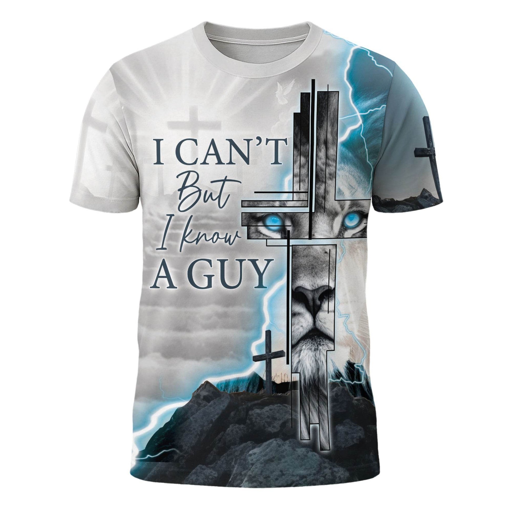 Lightning Roar – I Can’t But I Know A Guy Lion Cross T-shirt - Rust Field Wear