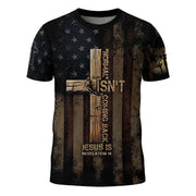 Jesus Is Coming Back | Revelation 1:4 Cross & End-Time Faith Tee - Rust Field Wear