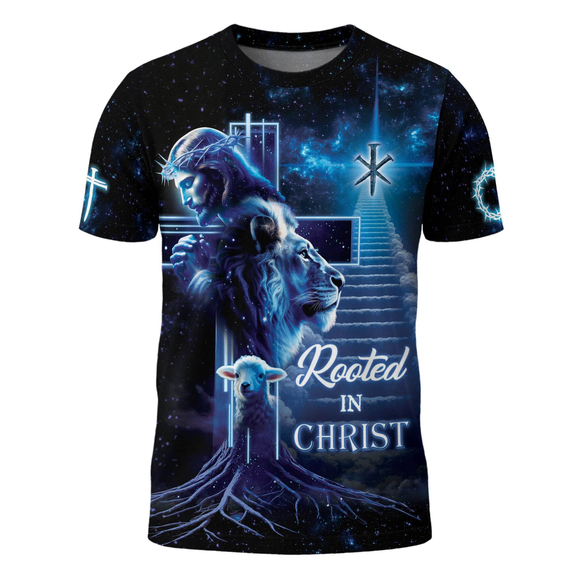 Rooted In Christ The Lion The Lamb And The King T-Shirt - Rust Field Wear