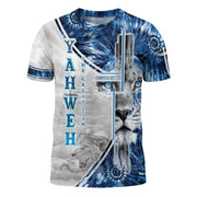 Yahweh Reigns with Lion & Cross of Power T-Shirt - Rust Field Wear