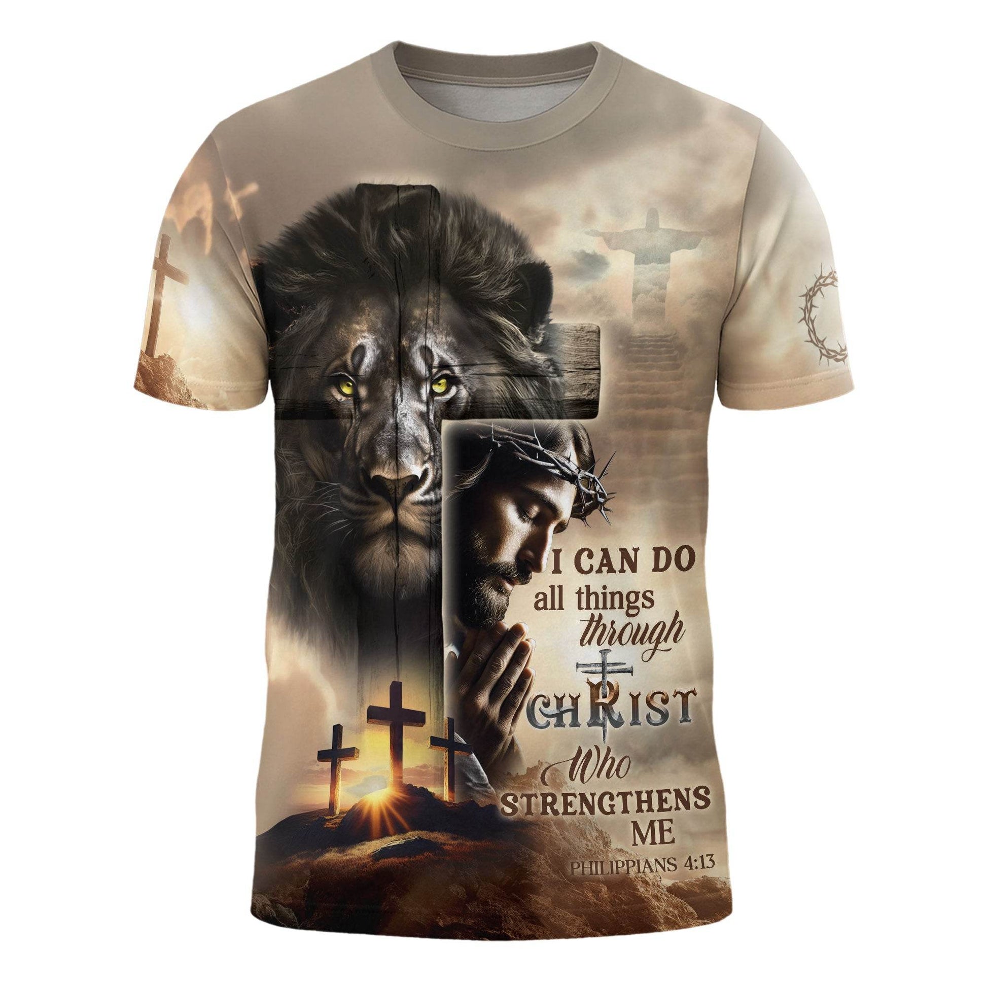 I Can Do All Things Through Christ Calvary Hills Faith T-Shirt - Rust Field Wear