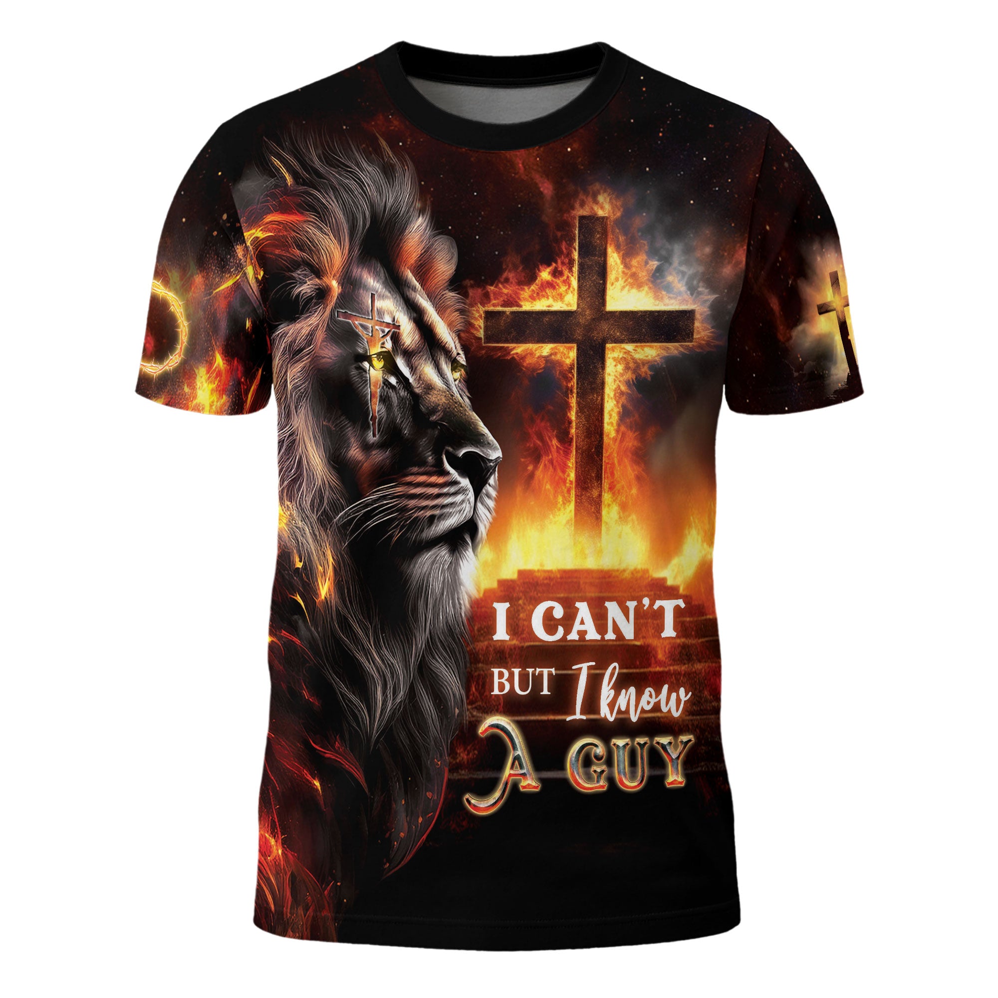 Strength From The Cross Philippians 4:13 Lion And Jesus T-Shirt