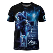 Jesus Is King The Lion And The Lamb On Heaven's Stair T-Shirt - Rust Field Wear