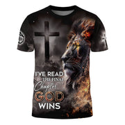 I've Read The Final Chapter God Wins Christian Faith Cross Lion T-Shirt - Rust Field Wear