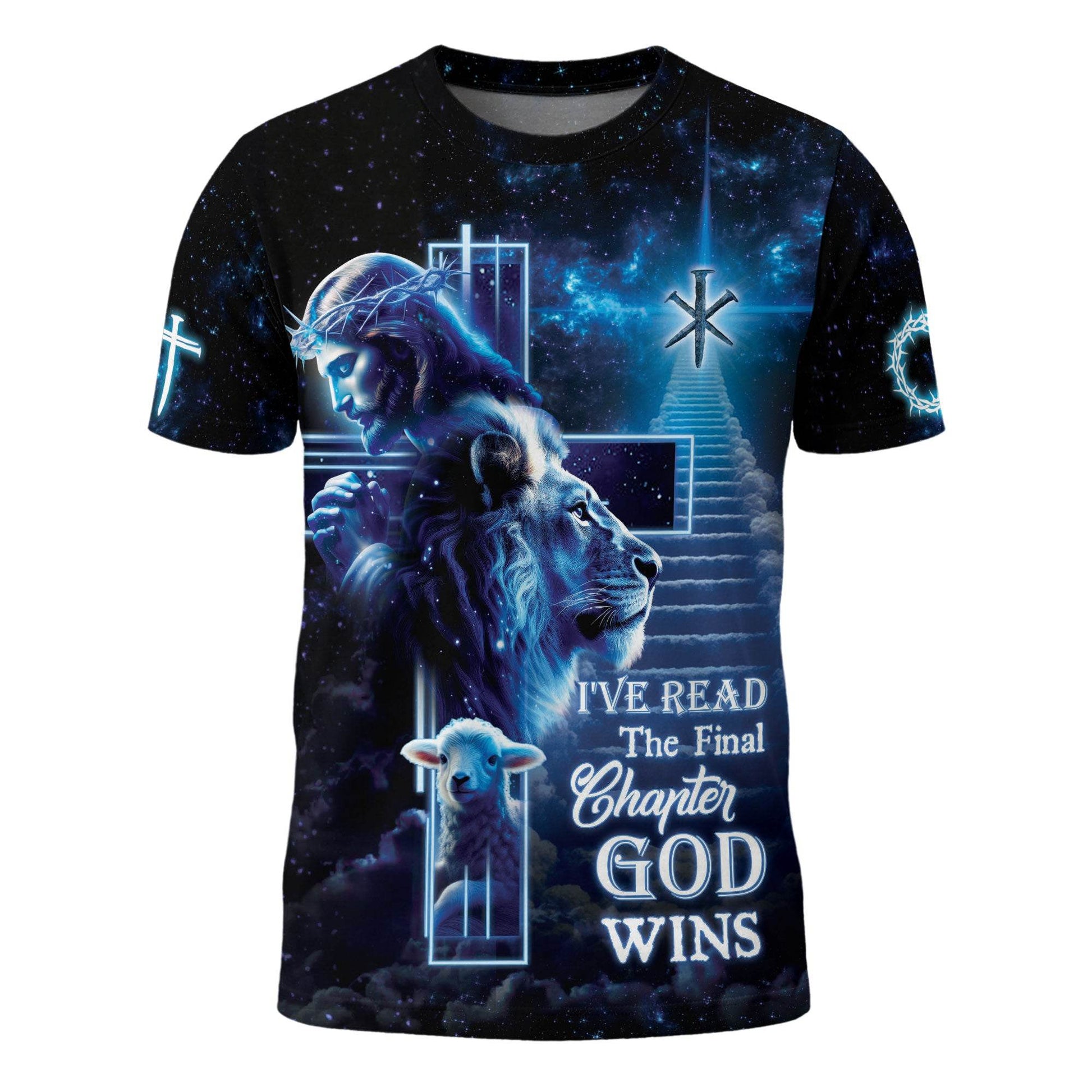 I’ve Read The Final Chapter God Wins Lion Cross Heaven T-Shirt - Rust Field Wear