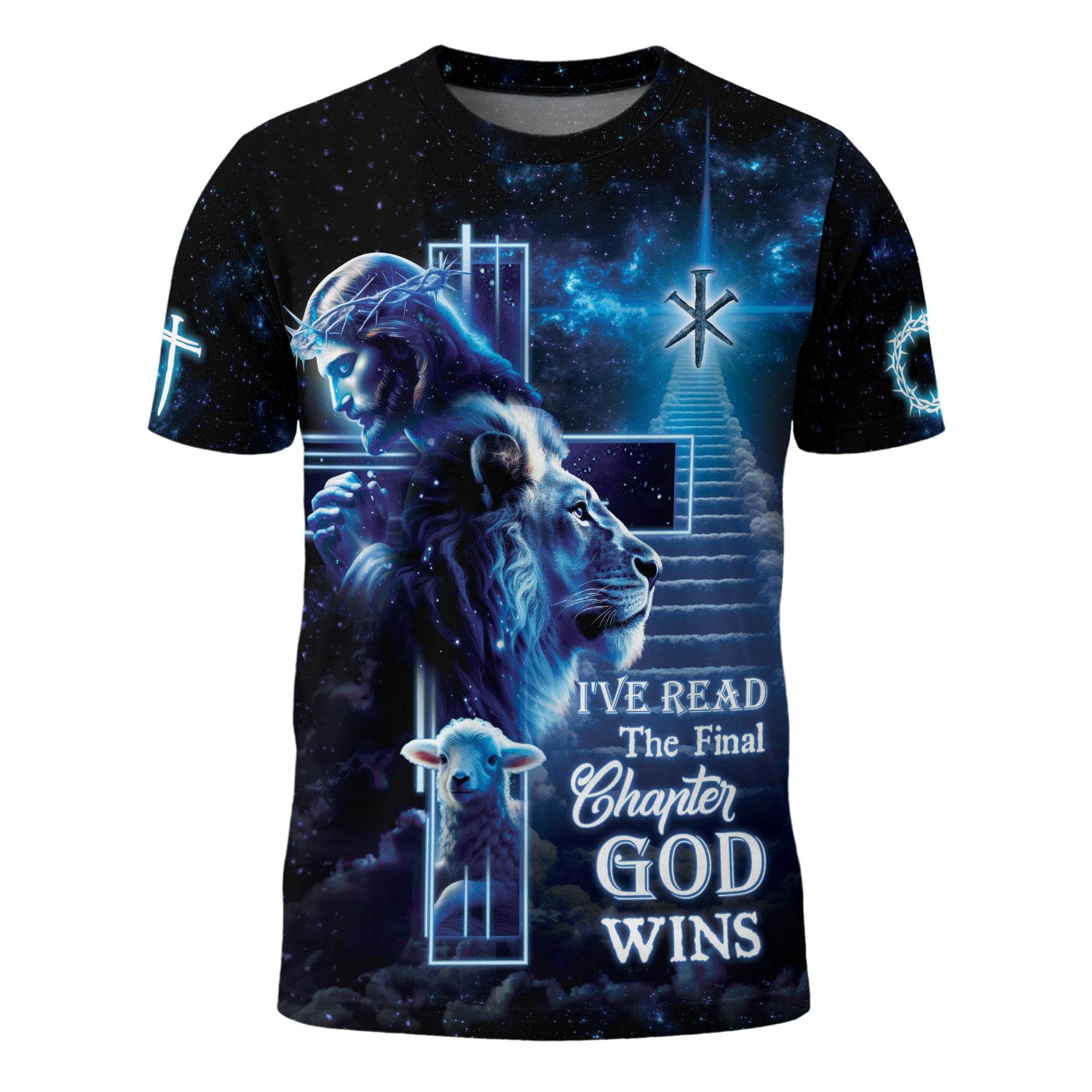 I’ve Read The Final Chapter God Wins Lion Cross Heaven T-Shirt - Rust Field Wear