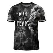 Faith Over Fear Lion of Judah Jesus Christian T-Shirt