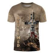 Redeemed Christian T-Shirt Lion Cross Desert Faith Design