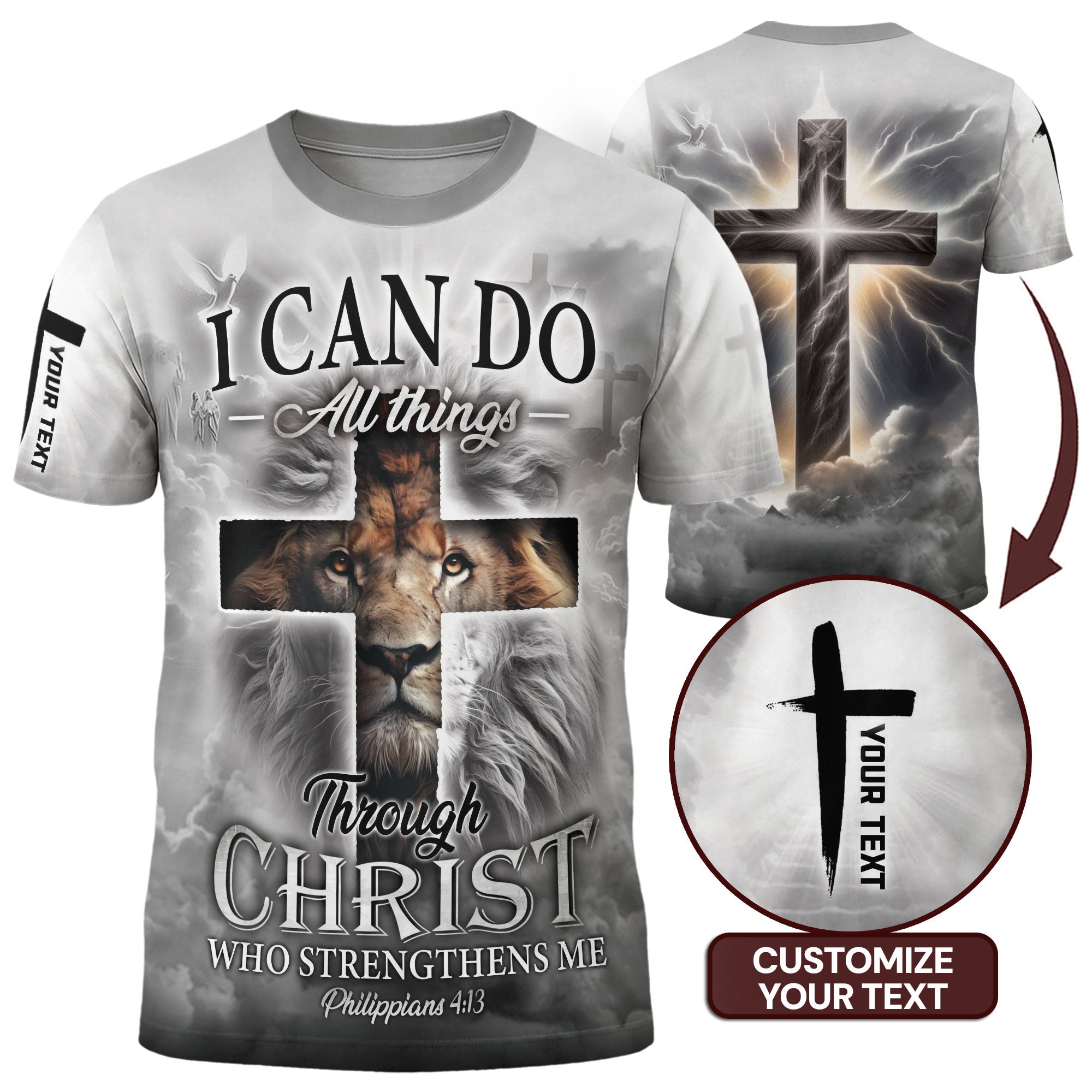 Custom Raise The Cross. Roar Like A Lion T-shirt