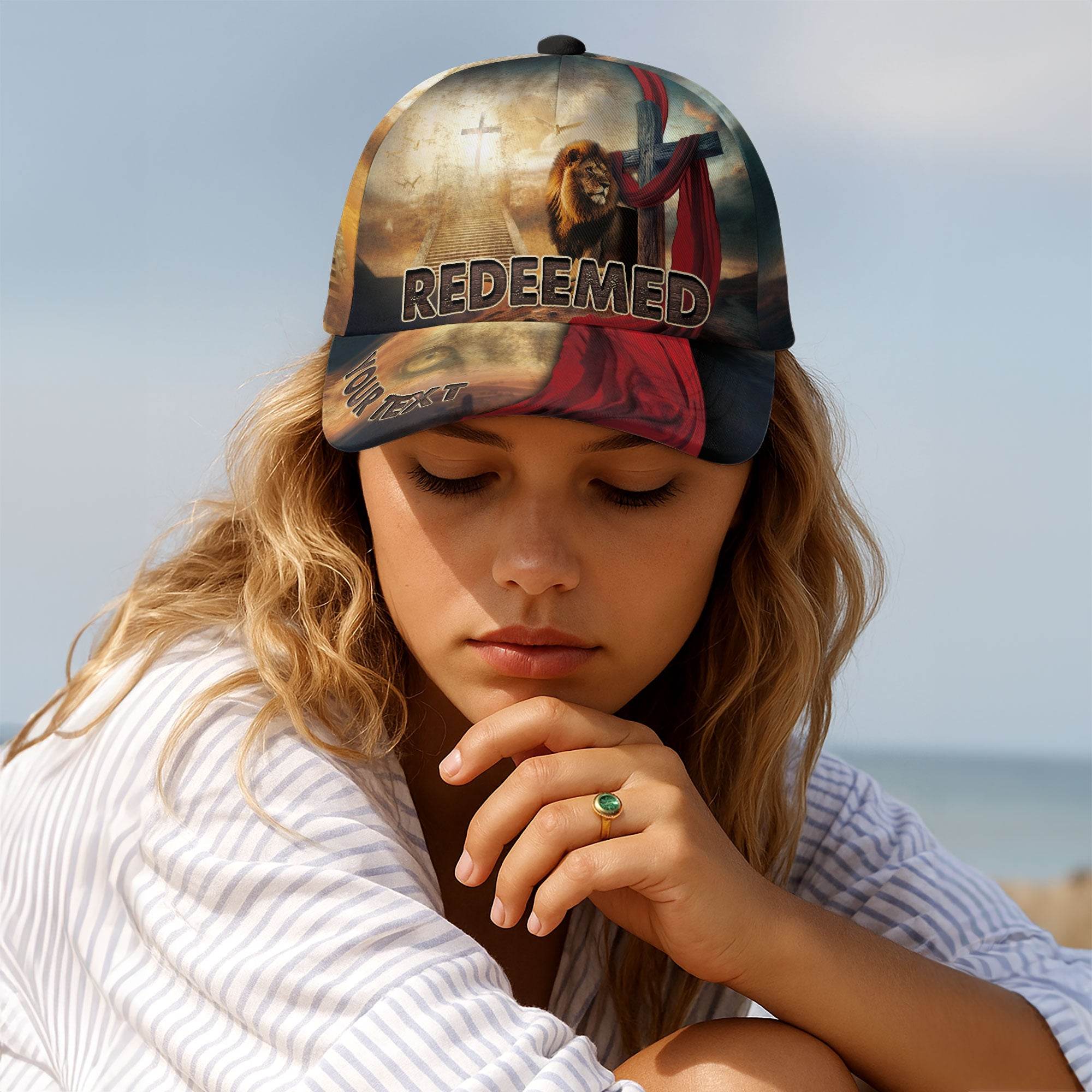 REDEEMED Custom Lion & Cross Cap – The Way, The Truth, The Life - Rust Field Wear
