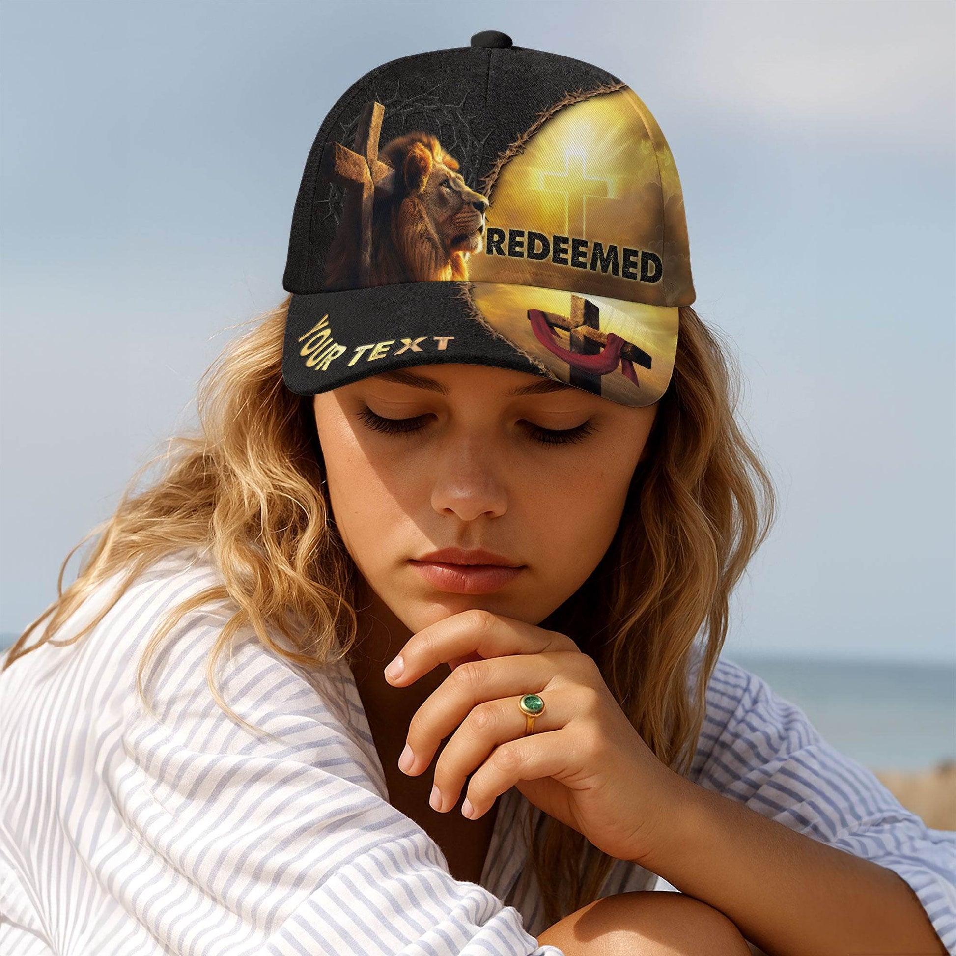 REDEEMED – Lion of Judah & Cross Customized Hat - Rust Field Wear