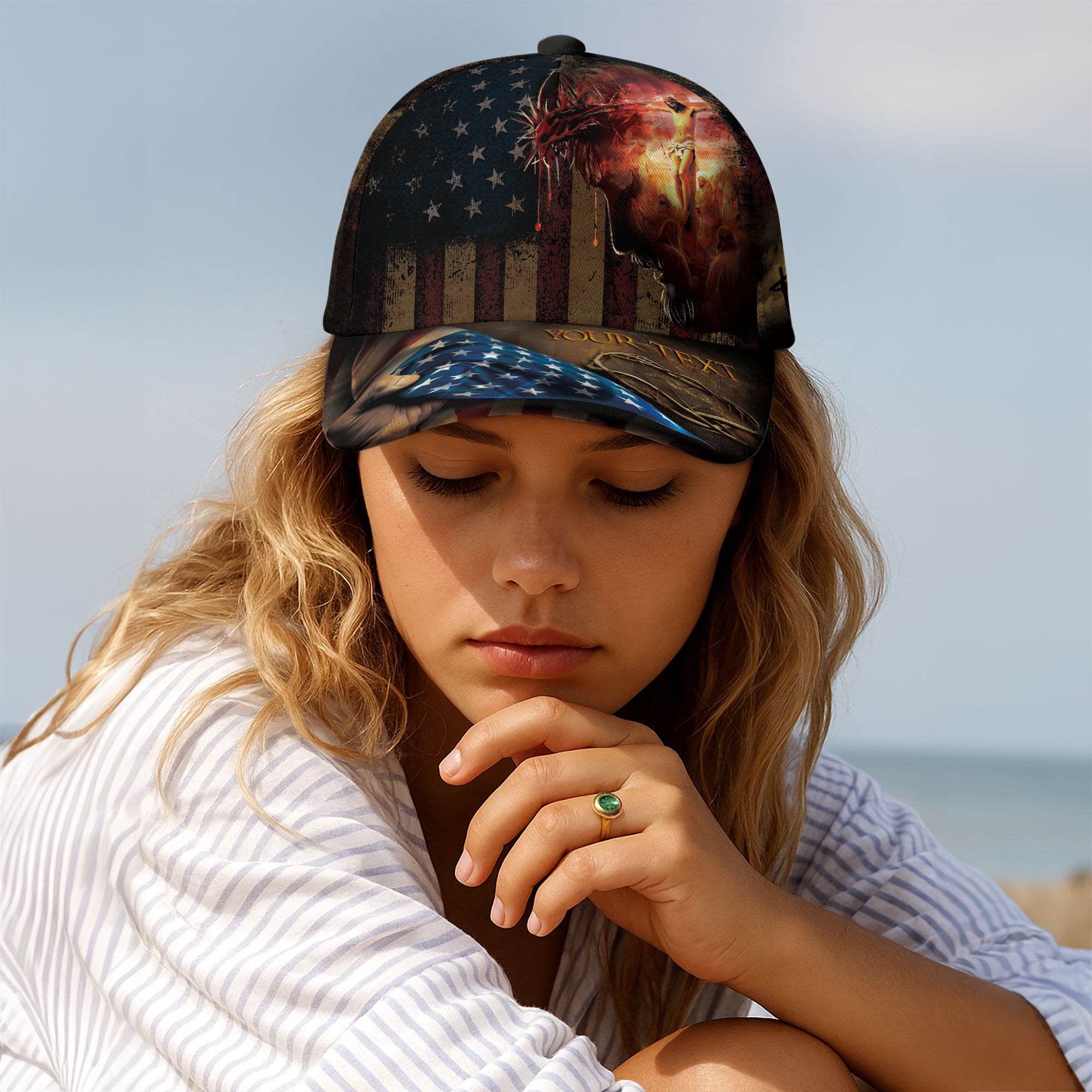 Crown of Thorns – Blood-Bought Freedom Customized Hat - Rust Field Wear