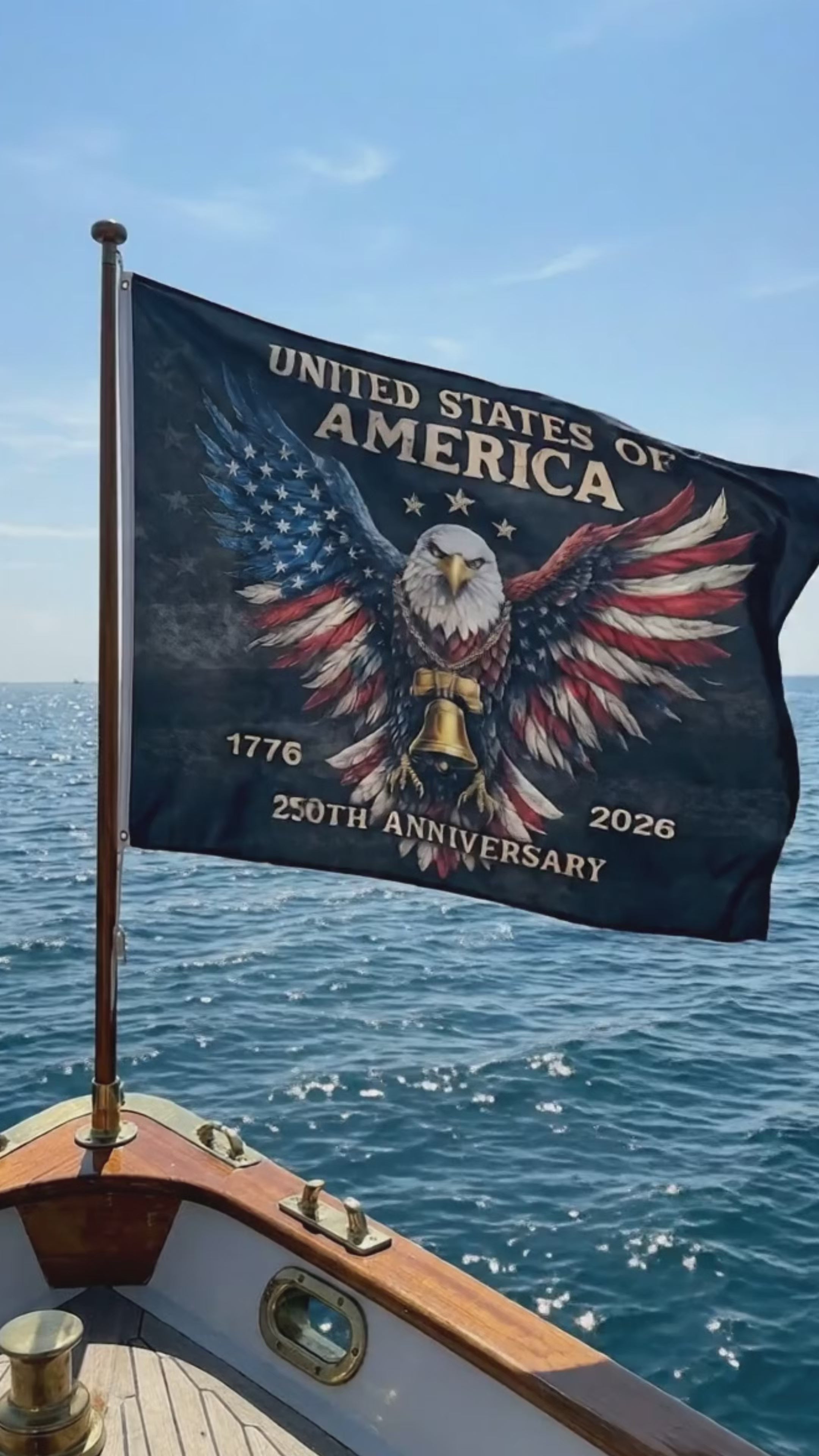Load video: USA 250 Years Flag Decor – 250th Anniversary Double-Sided House Flag 1776–2026