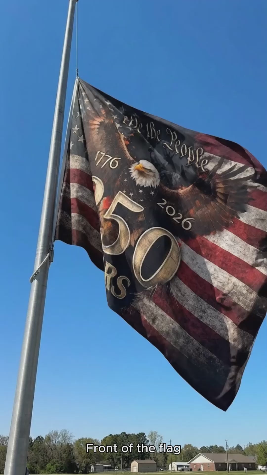 Load video: We The People 250 Years Flag 1776–2026 – Eagle Patriotic American Décor