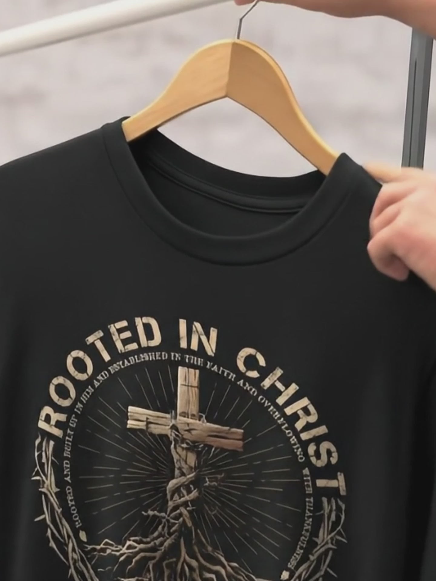 Load video: Rooted In Christ T-shirt